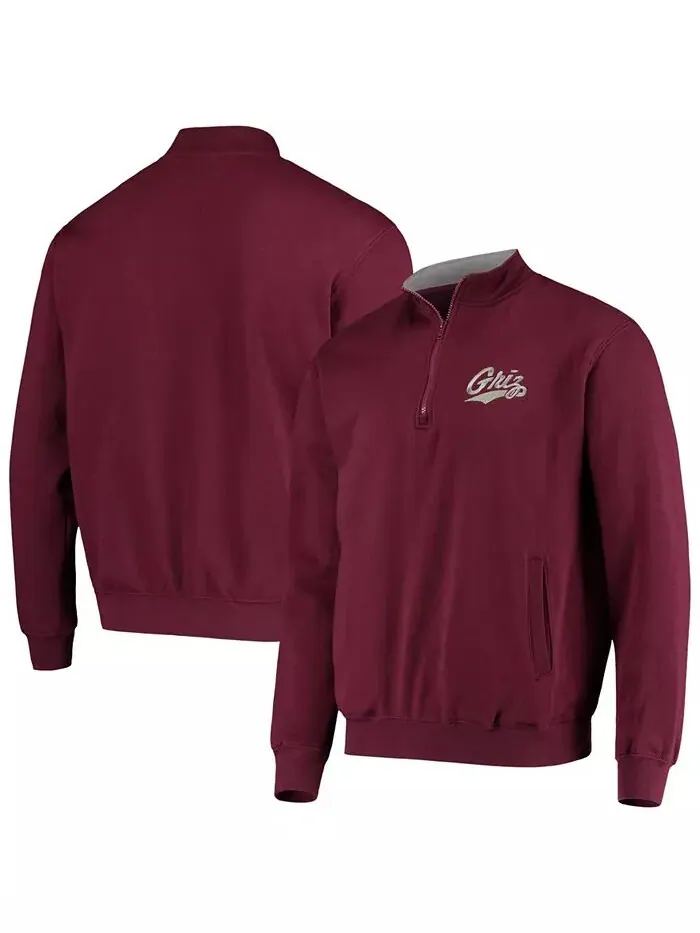 Мужская темно-бордовая толстовка Montana Grizzlies Tortugas Logo с застежкой-молнией на четверть