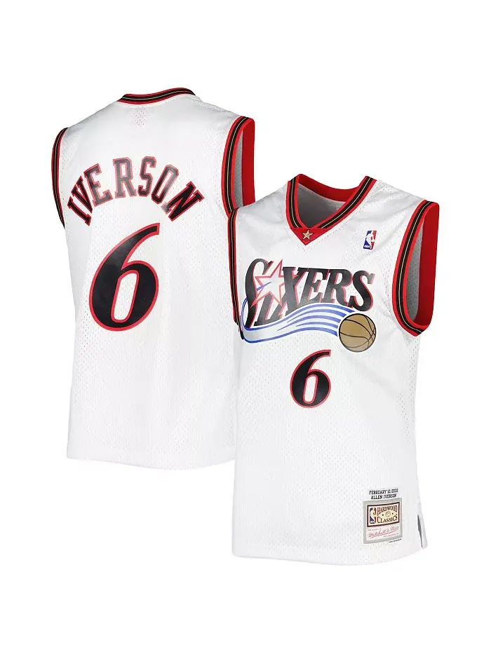 Мужская белая баскетбольная майка Philadelphia 76ers Hardwood Classics 2002 Swingman с именем Allen — изображение 1 из 2
