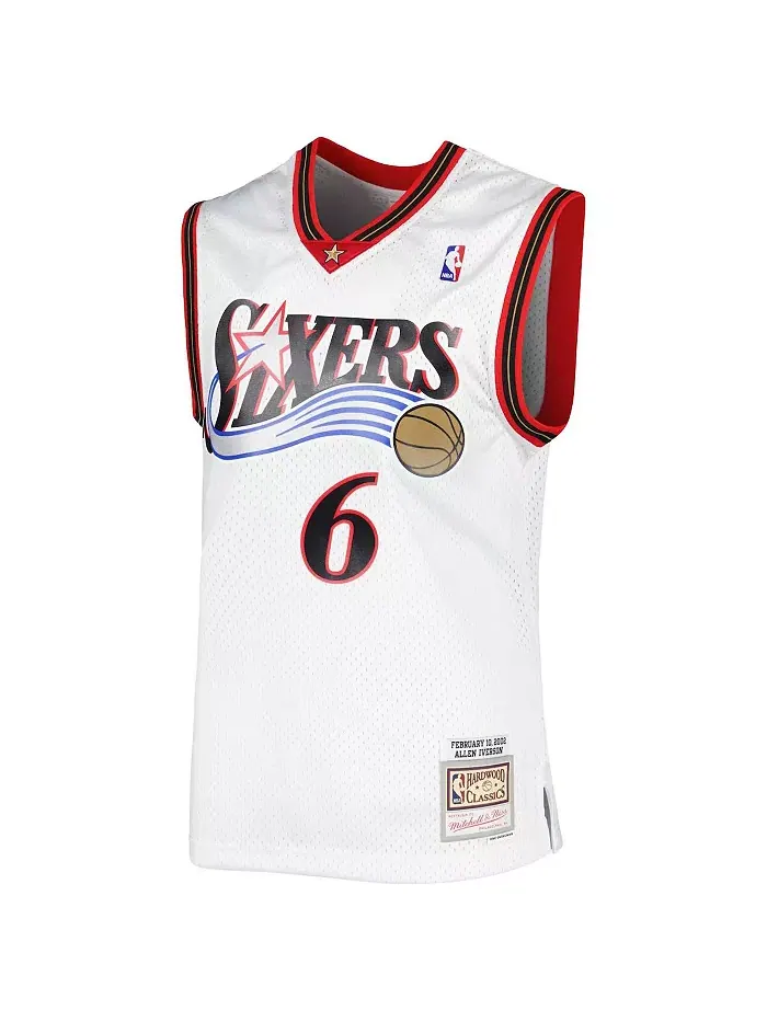 Мужская белая баскетбольная майка Philadelphia 76ers Hardwood Classics 2002 Swingman с именем Allen — изображение 2 из 2