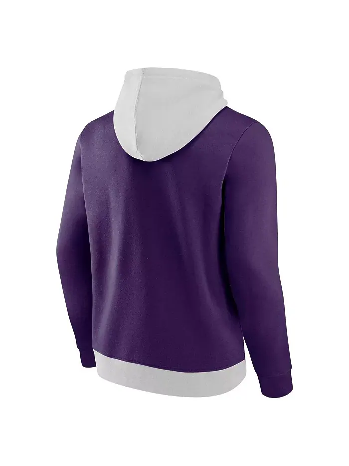 Мужская серая толстовка с капюшоном Phoenix Suns Arctic Colorblock с фиолетовыми вставками Fanatics — изображение 3 из 3