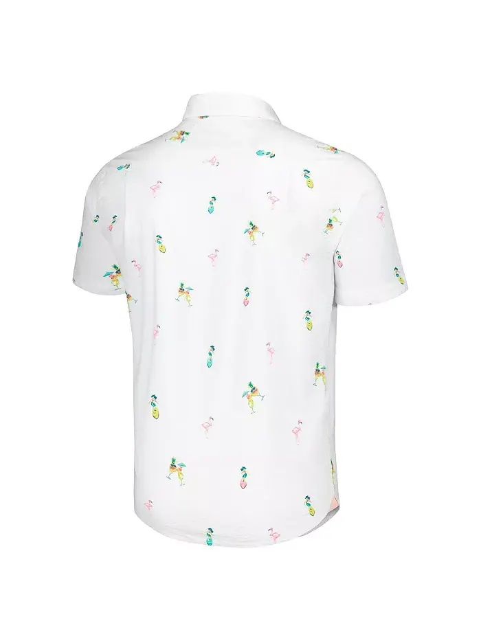Мужская белая рубашка на пуговицах Pittsburgh Steelers Nova Wave Flocktail Tommy Bahama — изображение 2 из 3