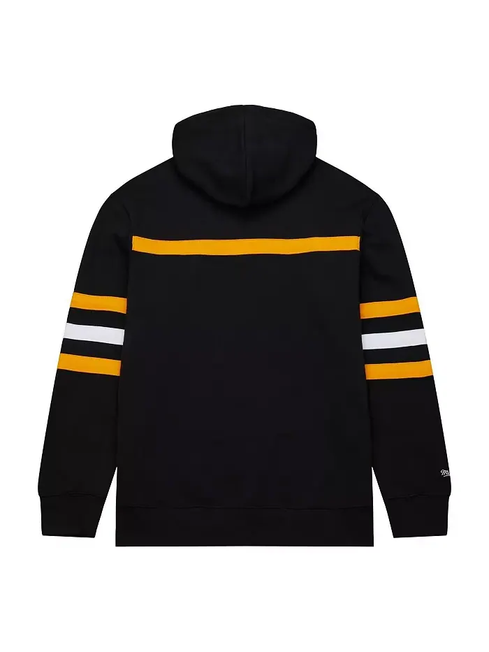 Мужская черная толстовка с капюшоном Pittsburgh Penguins Head Coach Mitchell & Ness — изображение 2 из 4