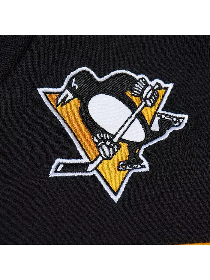 Мужская черная толстовка с капюшоном Pittsburgh Penguins Head Coach Mitchell & Ness — изображение 3 из 4