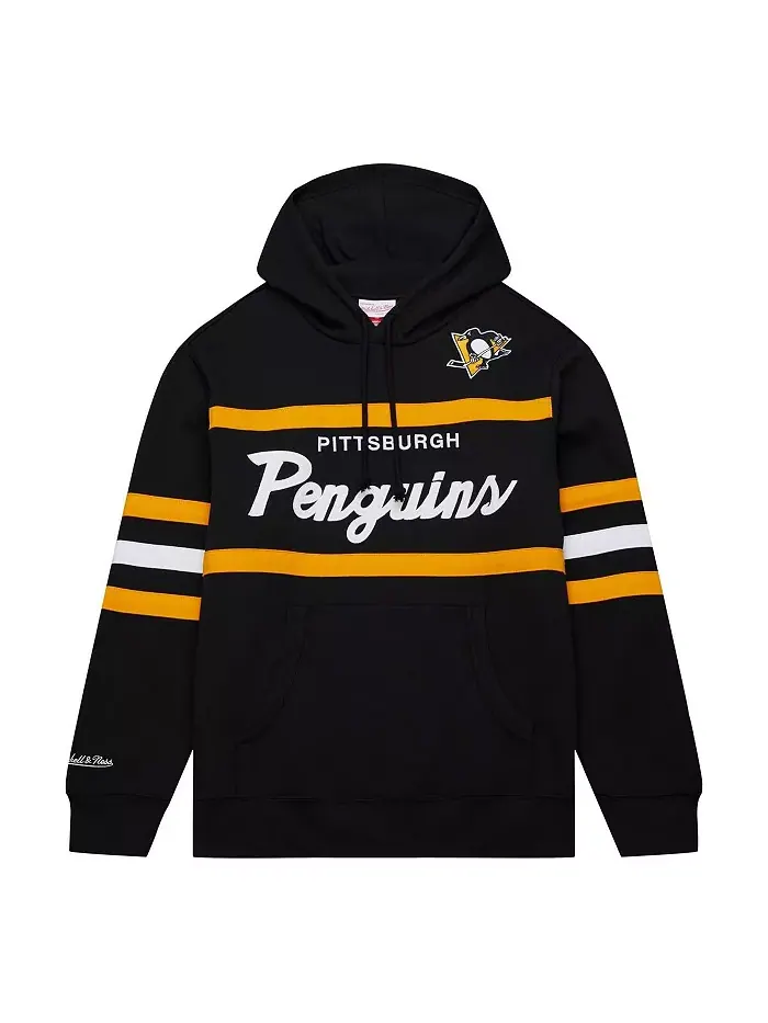 Мужская черная толстовка с капюшоном Pittsburgh Penguins Head Coach Mitchell & Ness — изображение 4 из 4