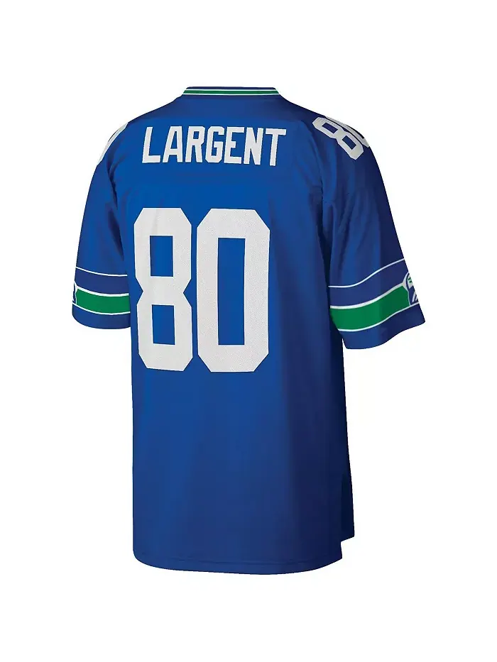 Мужская реплика джерси Steve Largent Royal Seattle Seahawks Big & Tall 1985 Retired Player Mitchell — изображение 2 из 3