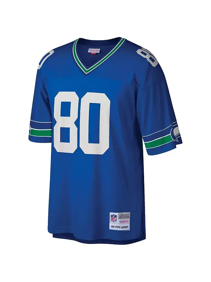 Мужская реплика джерси Steve Largent Royal Seattle Seahawks Big & Tall 1985 Retired Player Mitchell — изображение 3 из 3