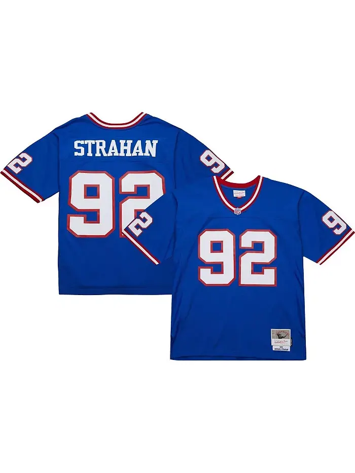 Мужская реплика джерси Майкла Страхана Royal New York Giants Big Tall 1993 года, вышедшего из игры — изображение 1 из 3
