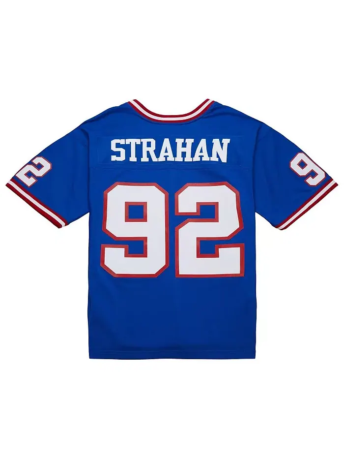 Мужская реплика джерси Майкла Страхана Royal New York Giants Big Tall 1993 года, вышедшего из игры — изображение 2 из 3