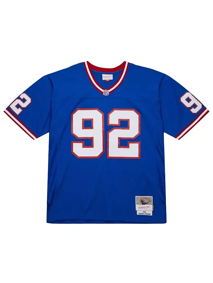 Мужская реплика джерси Майкла Страхана Royal New York Giants Big Tall 1993 года, вышедшего из игры — изображение 3 из 3