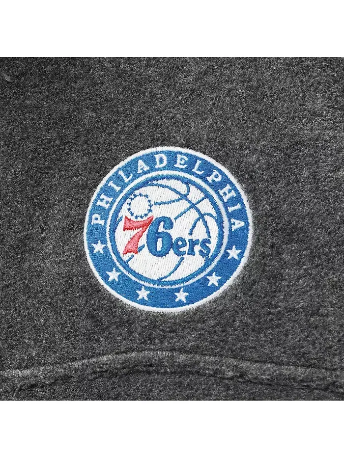 Мужская худи с полной застежкой-молнией Philadelphia 76ers в сером меланже Columbia — изображение 4 из 4