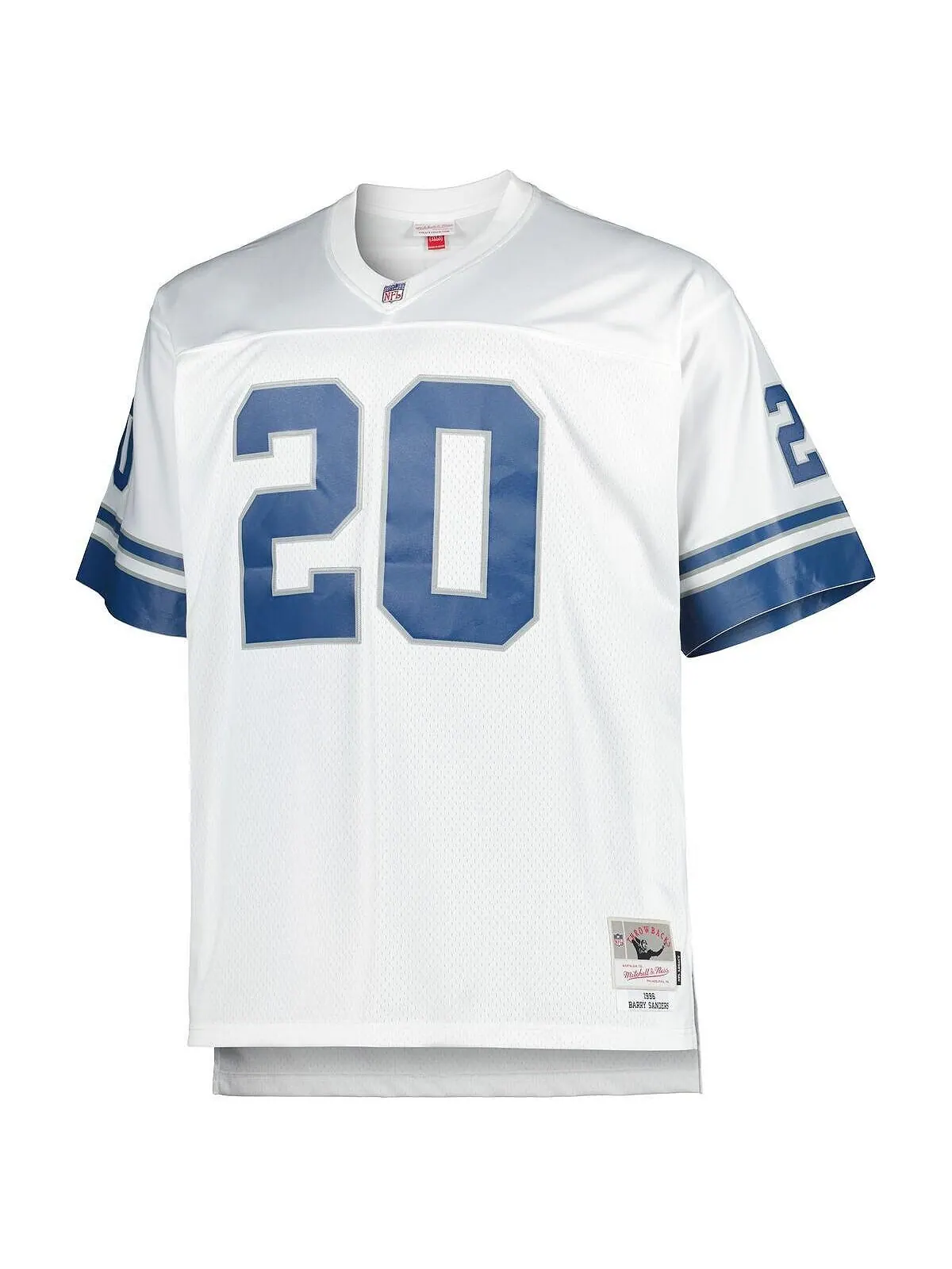 Мужская футболка barry sanders white detroit lions big and tall 1996 года, копия игрока на пенсии — изображение 3 из 3, белый