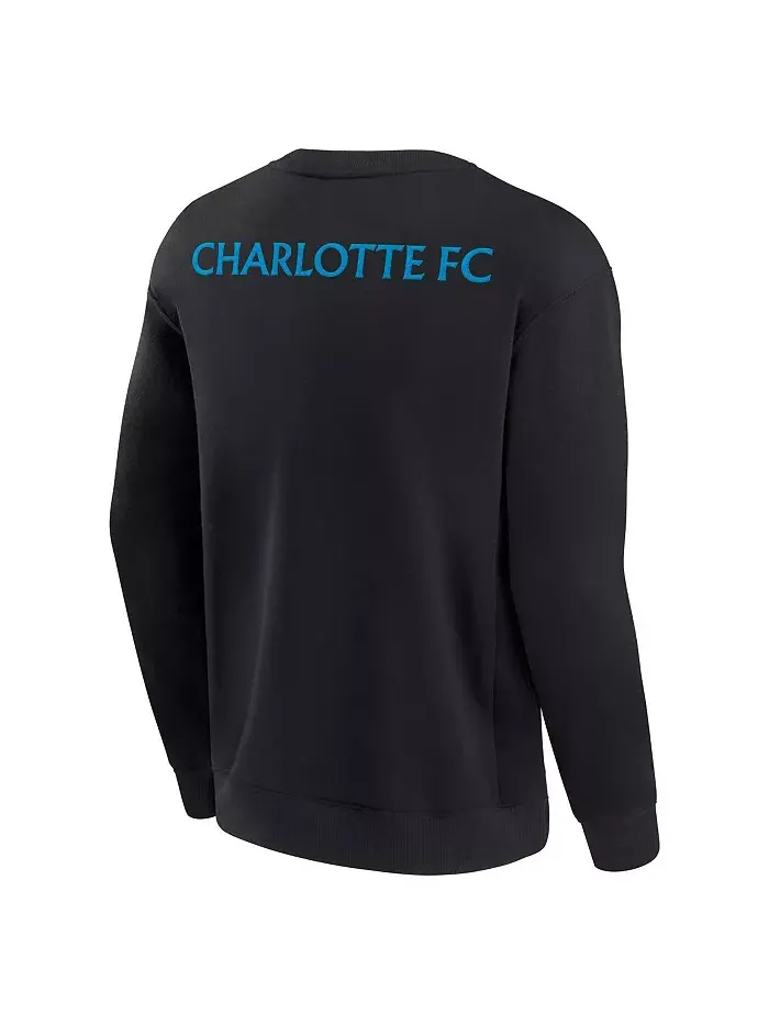 Мужская и женская черная супермягкая флисовая толстовка Charlotte FC Fanatics Signature — изображение 2 из 3