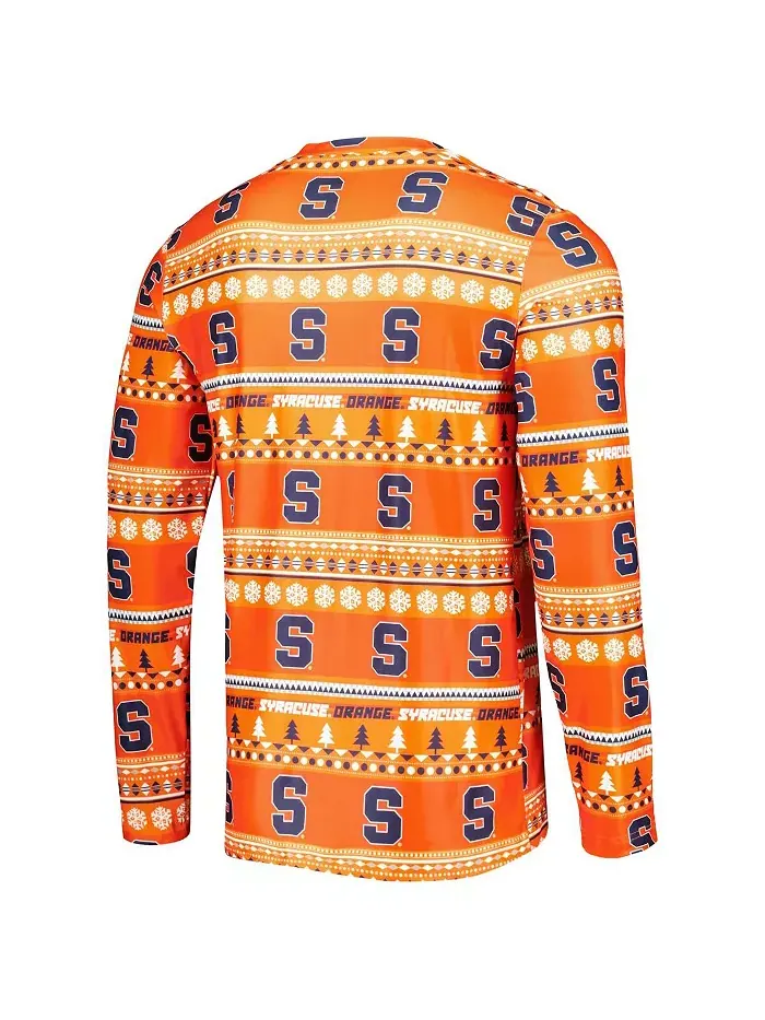 Мужской оранжевый спальный комплект Syracuse Orange Swivel с длинным рукавом и брюками Concepts — изображение 3 из 4