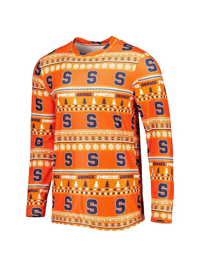 Мужской оранжевый спальный комплект Syracuse Orange Swivel с длинным рукавом и брюками Concepts — изображение 4 из 4