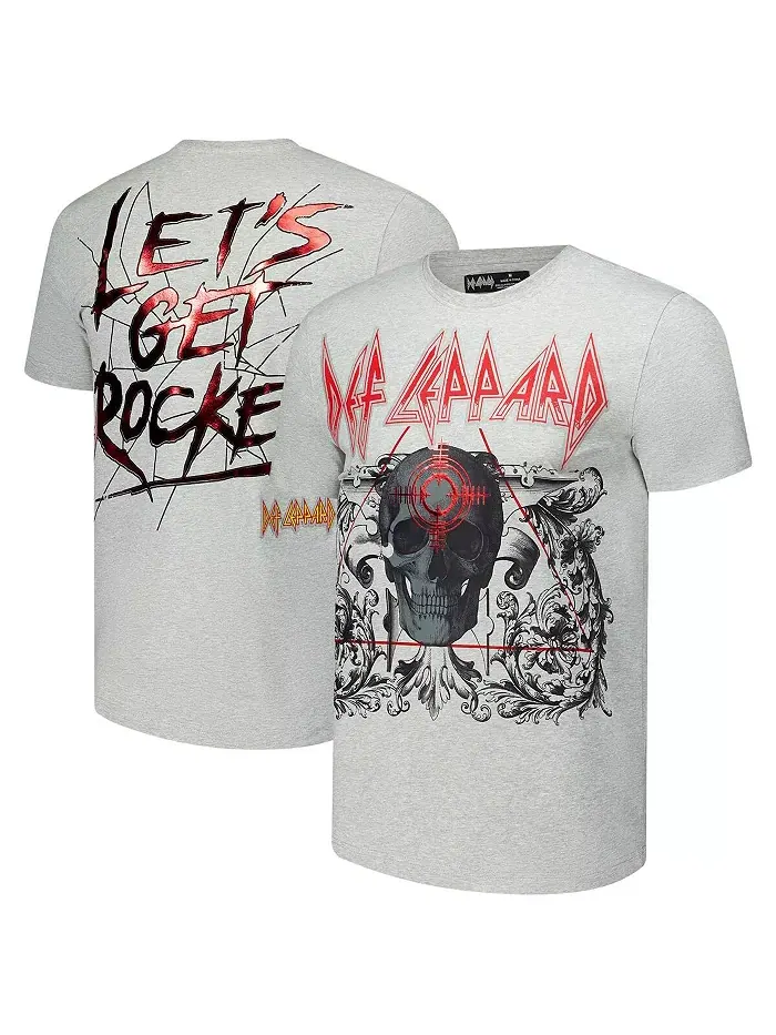 Мужская футболка Def Leppard Let's Get Rocked цвета хизер-серый Freeze Max — изображение 1 из 3