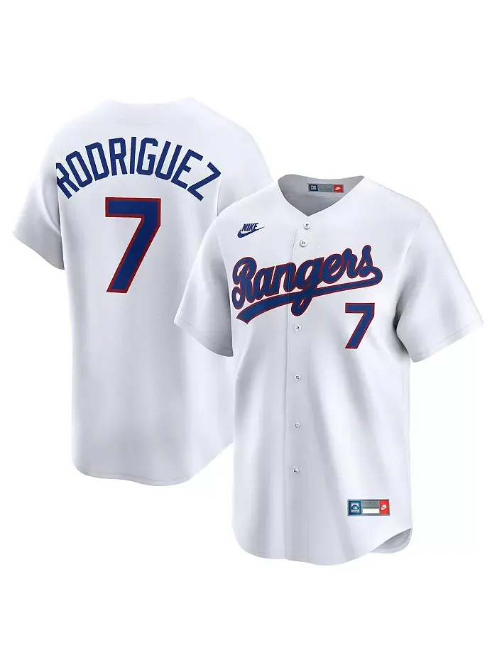 Мужская бейсбольная майка Ivan Rodriguez белого цвета Texas Rangers из коллекции Throwback — изображение 1 из 3