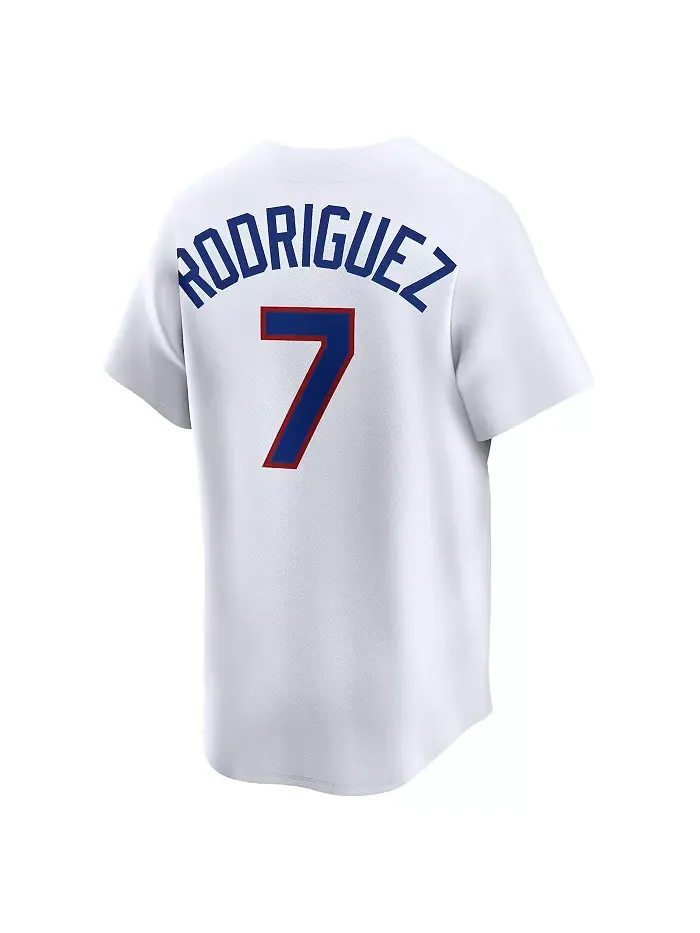 Мужская бейсбольная майка Ivan Rodriguez белого цвета Texas Rangers из коллекции Throwback — изображение 2 из 3
