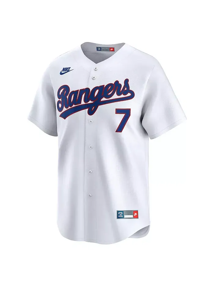 Мужская бейсбольная майка Ivan Rodriguez белого цвета Texas Rangers из коллекции Throwback — изображение 3 из 3