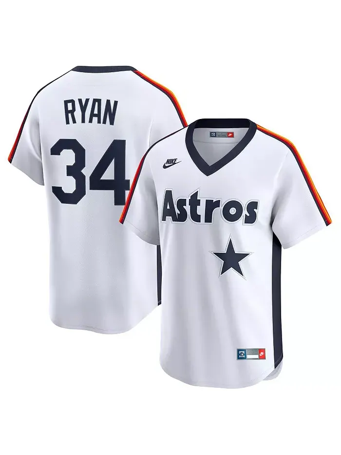 Мужская белая бейсбольная майка Nolan Ryan Houston Astros в ретро-стиле из коллекции Cooperstown — изображение 1 из 3