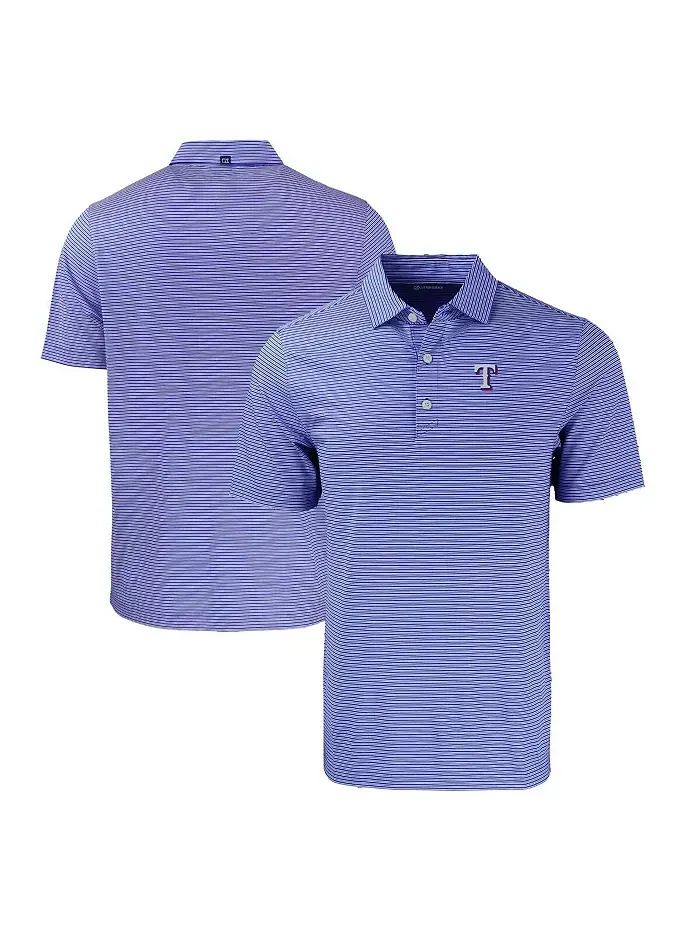 Мужская поло Royal Texas Rangers Forge Eco Double Stripe Stretch Cutter & Buck