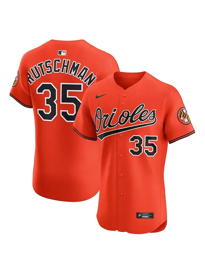Мужская оранжевая альтернативная элитная футболка Baltimore Orioles Adley Rutschman 2 Nike — изображение 1 из 3