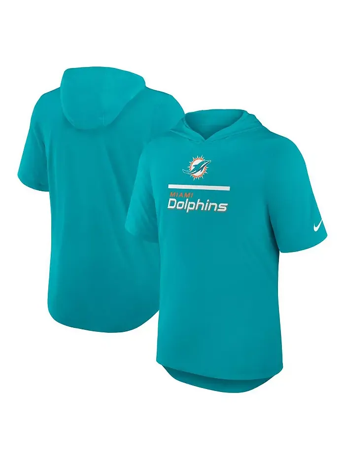 Мужская толстовка-футболка Aqua Miami Dolphins Lockup Tri-Blend Nike — изображение 1 из 3