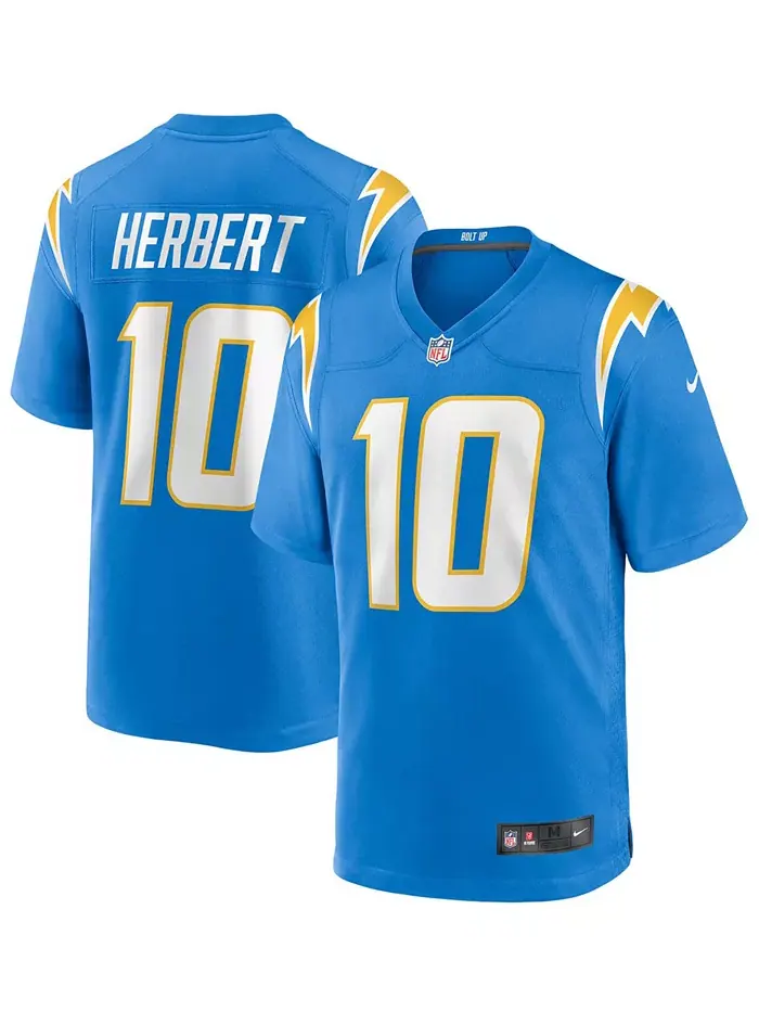 Мужская игровая футболка Los Angeles Chargers Джастина Герберта Nike — изображение 1 из 3