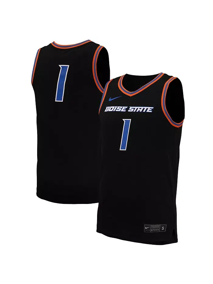 Мужская баскетбольная майка-реплика №1 черного цвета Boise State Broncos Nike — изображение 1 из 3