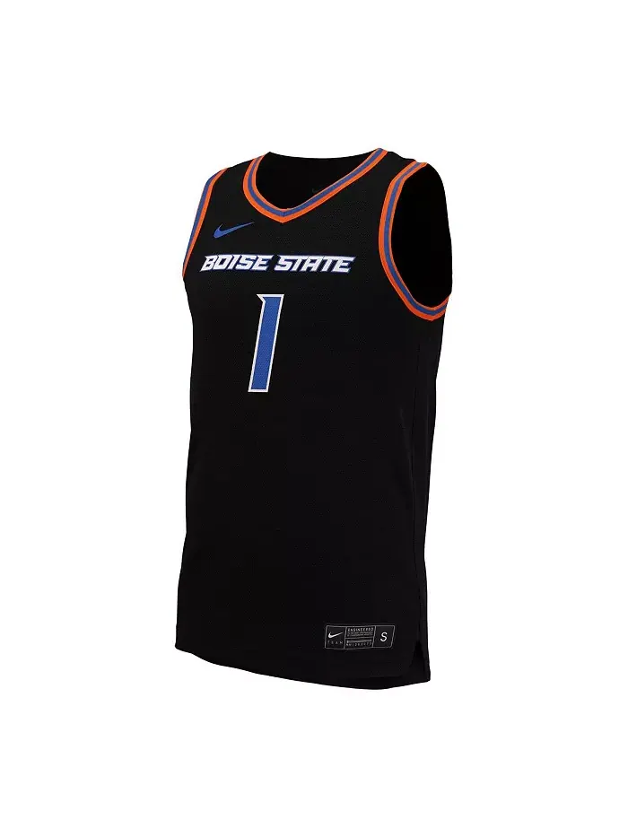 Мужская баскетбольная майка-реплика №1 черного цвета Boise State Broncos Nike — изображение 2 из 3