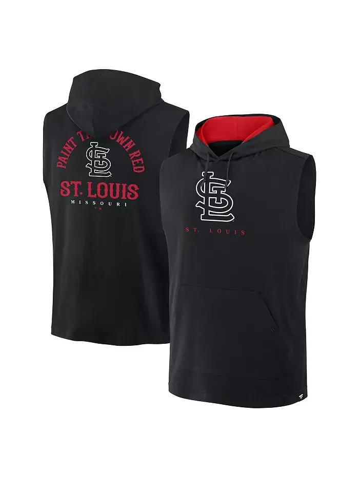 Мужская черная безрукавка-худи St. Louis Cardinals Fire Speed Fanatics — изображение 1 из 3