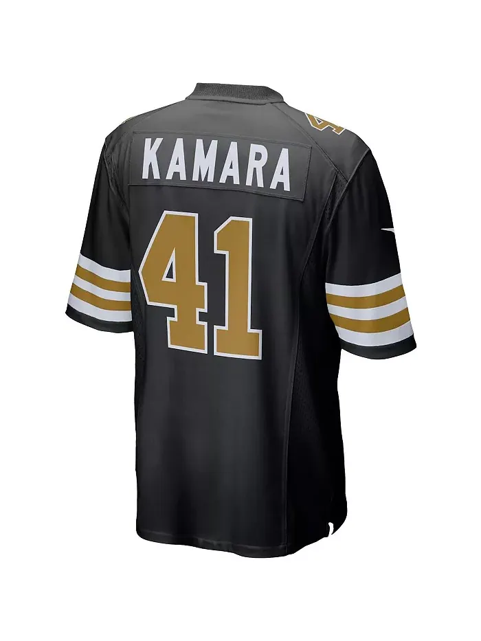 Мужская игровая футболка Alvin Kamara в черном цвете New Orleans Saints (альтернативная версия) Nike — изображение 3 из 3
