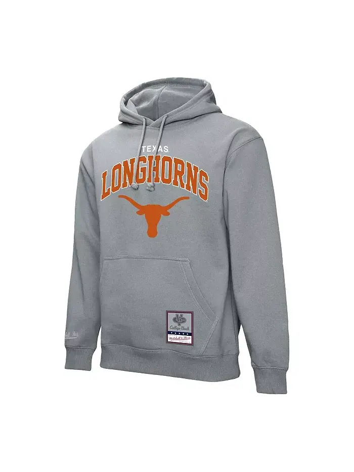 Мужская худи с капюшоном Heather Gray Texas Longhorns Classic Arch Mitchell & Ness — изображение 2 из 3