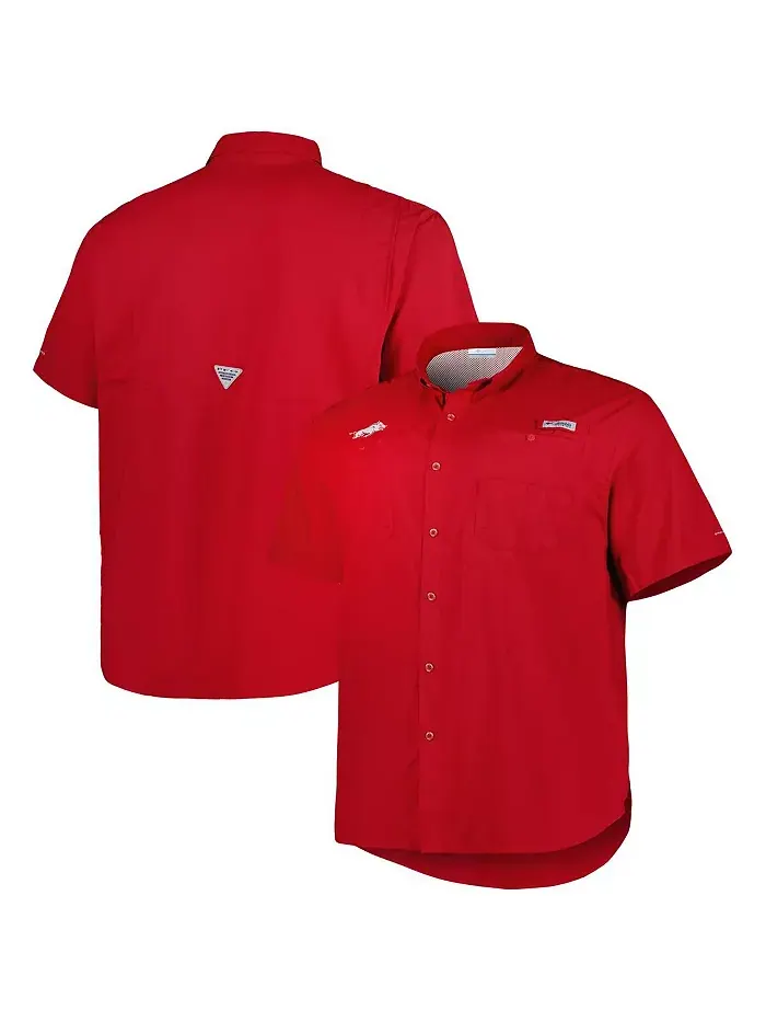 Мужская рубашка на пуговицах Cardinal Arkansas Razorbacks Big and Tall Collegiate Tamiami Columbia