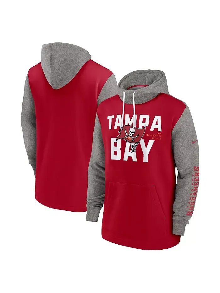 Мужская модная худи с цветными блоками Tampa Bay Buccaneers красного цвета Nike — изображение 1 из 3