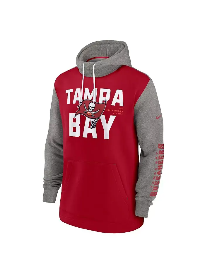 Мужская модная худи с цветными блоками Tampa Bay Buccaneers красного цвета Nike — изображение 2 из 3