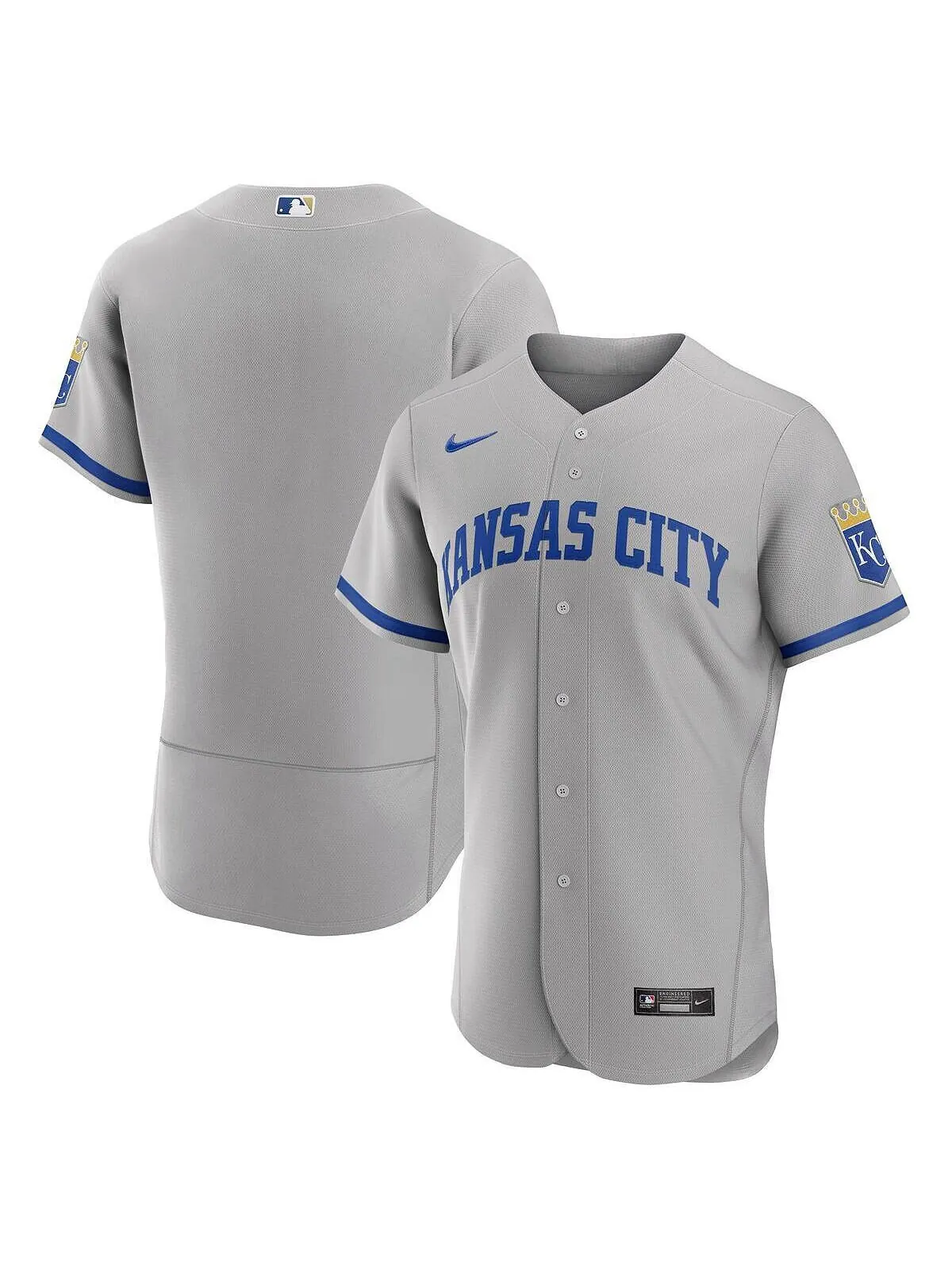 Мужская серая спортивная футболка kansas city royals 2022 road authentic Nike — изображение 1 из 1, серый