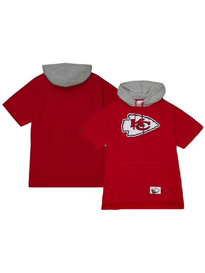 Мужская красная толстовка с коротким рукавом Kansas City Chiefs Postgame Mitchell & Ness — изображение 1 из 3