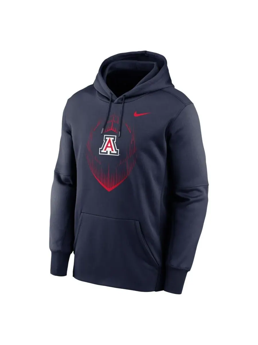 Nike Мужская темно-синяя толстовка с капюшоном Arizona Wildcats Icon Football Performance — изображение 3 из 3, темно-синий