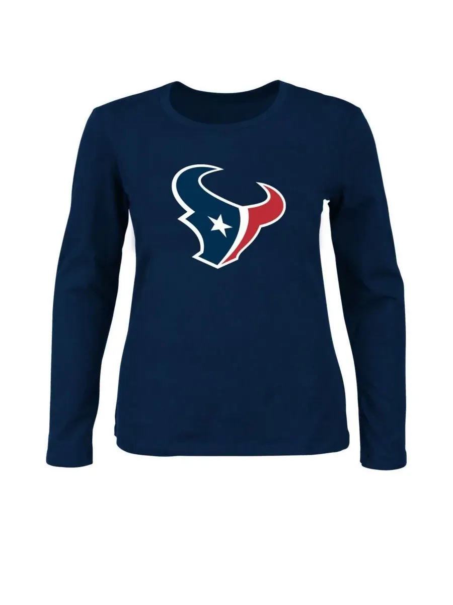 Fanatics Женская темно-синяя футболка с длинным рукавом Houston Texans больших размеров — изображение 1 из 1, темно-синий