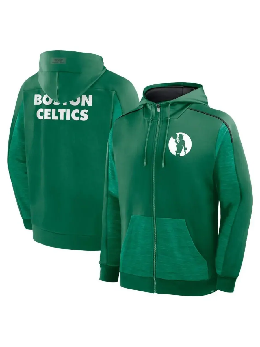 Fanatics Мужская толстовка на молнии цвета "келли-зеленый" с логотипом Boston Celtics Back Door Cut — изображение 1 из 5