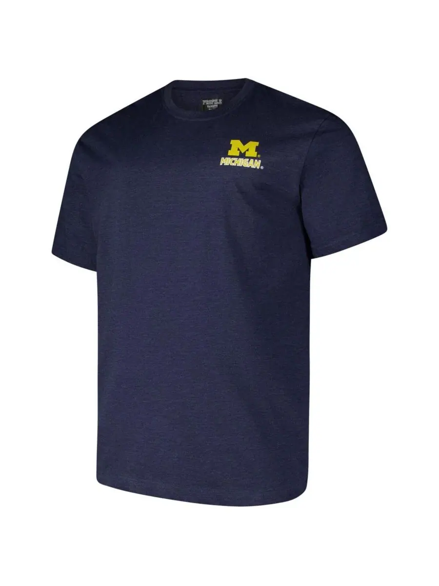 Fanatics Мужская темно-синяя футболка Michigan Wolverines большого размера Ideal с эффектом — изображение 3 из 3, темно-синий