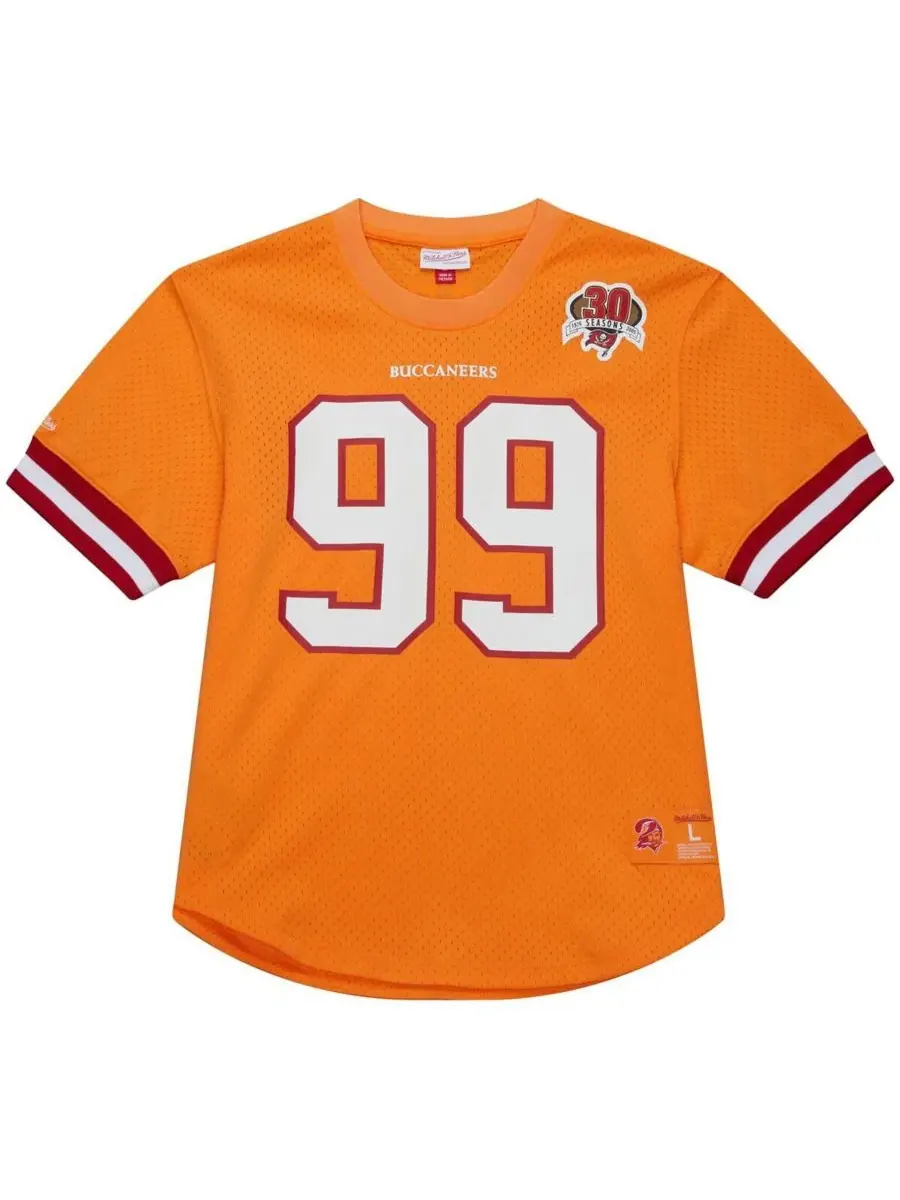 Mitchell & Ness Мужская оранжевая сетчатая футболка с именем и номером бывшего игрока команды Tampa — изображение 2 из 5