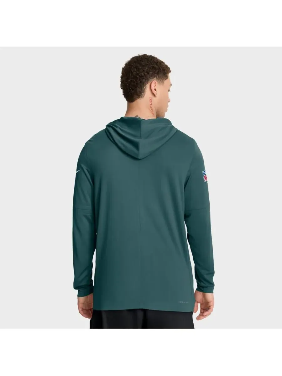Nike Мужская толстовка с длинными рукавами Philadelphia Eagles Sideline Pure Fury Performance — изображение 2 из 5, зеленый
