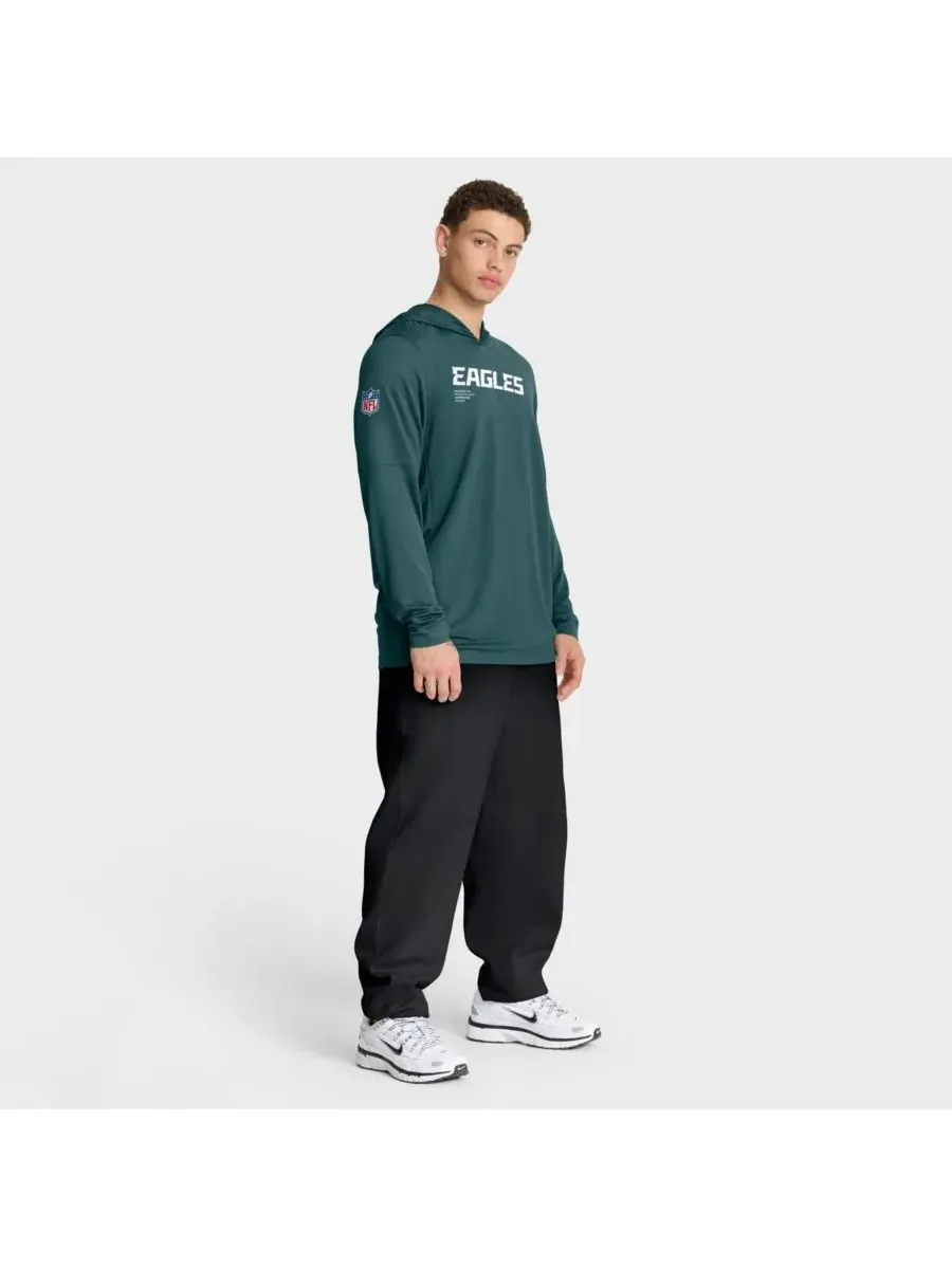 Nike Мужская толстовка с длинными рукавами Philadelphia Eagles Sideline Pure Fury Performance — изображение 3 из 5, зеленый