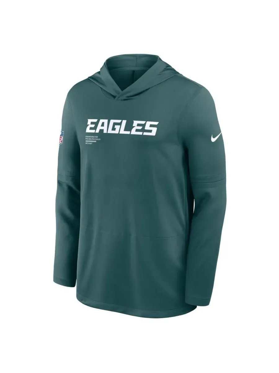 Nike Мужская толстовка с длинными рукавами Philadelphia Eagles Sideline Pure Fury Performance — изображение 4 из 5, зеленый
