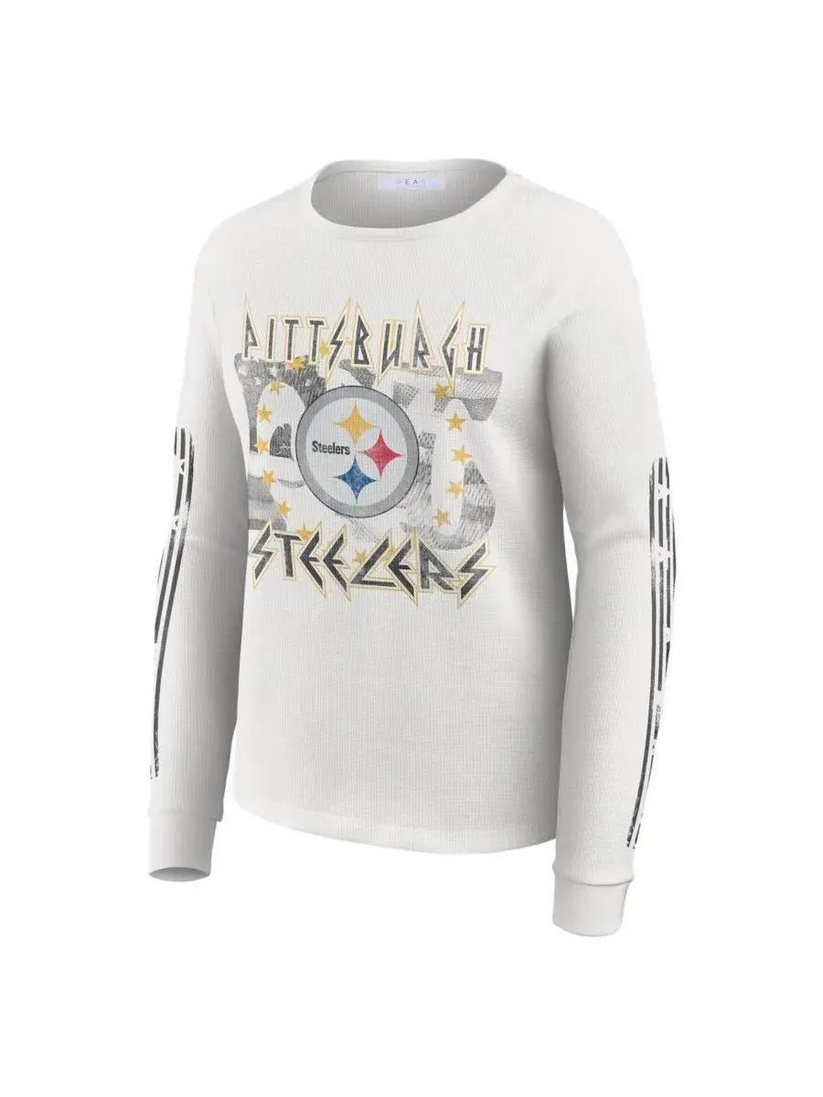 WEAR by Erin Andrews Женская белая футболка с длинными рукавами и графическим принтом "Питтсбург — изображение 3 из 3, белый