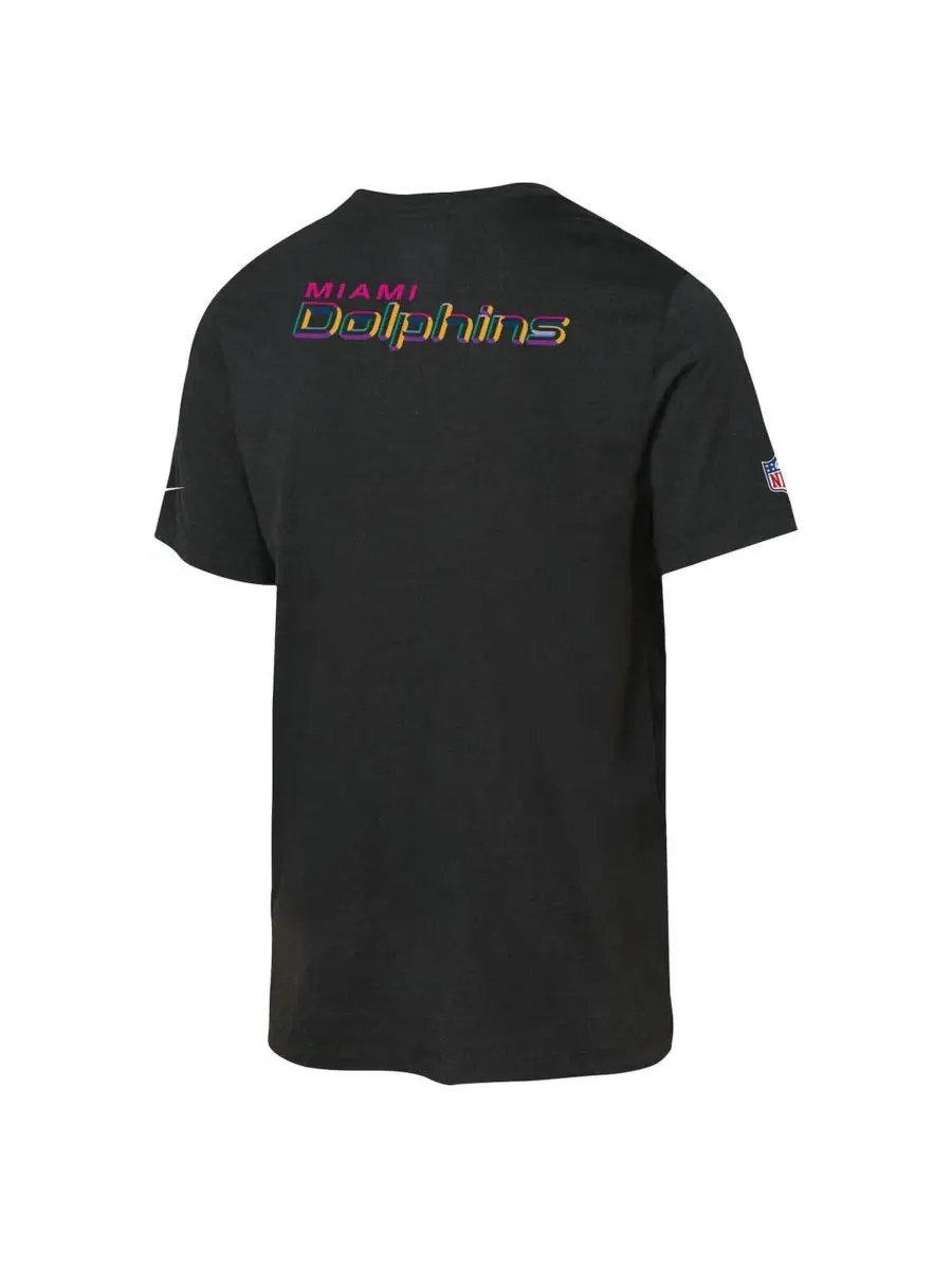 Nike Футболка Big Boys and Girls Black Miami Dolphins 2025 NFL Crucial Catch Tri-Blend Dri-FIT — изображение 2 из 3, черный
