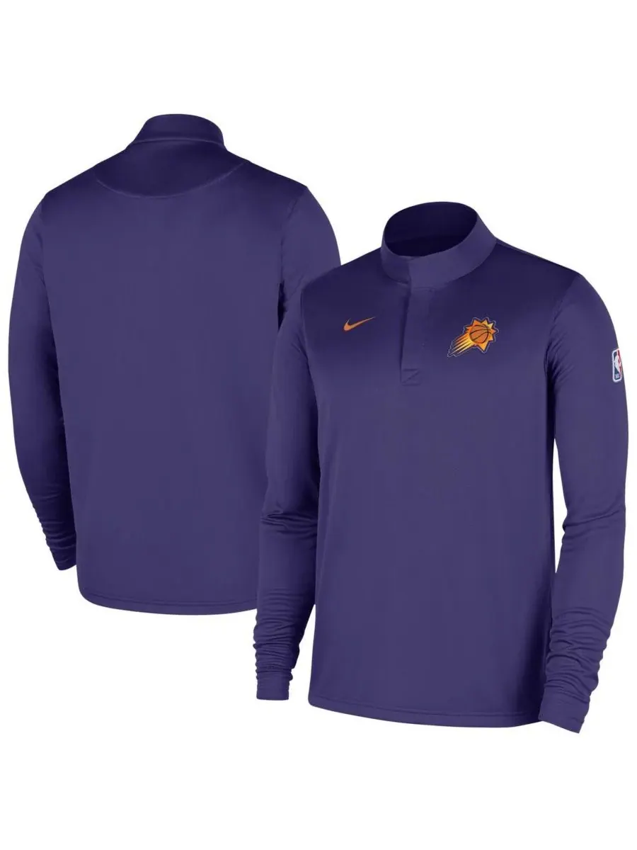 Nike Мужская фиолетовая толстовка Phoenix Suns 2025/26 Authentic Coaches Quarter-Zip Dri-Fit — изображение 1 из 4, фиолетовый