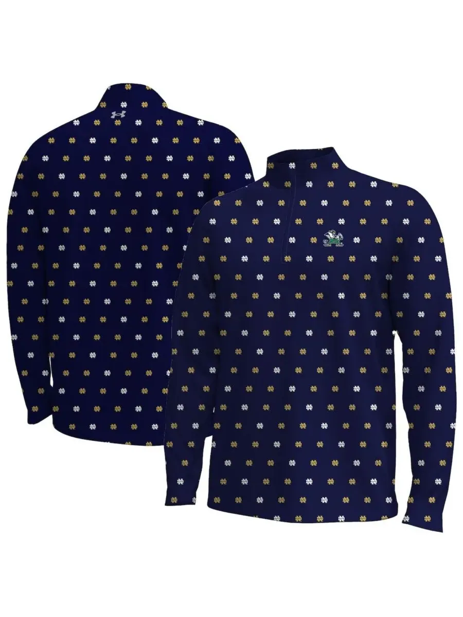 Under Armour Мужская темно-синяя куртка Notre Dame Fighting Irish Gameday ArmourFuse с половинной — изображение 1 из 3