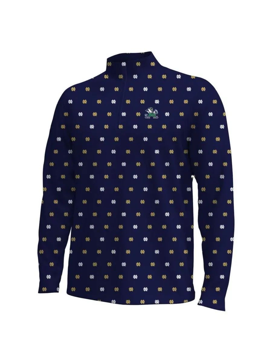 Under Armour Мужская темно-синяя куртка Notre Dame Fighting Irish Gameday ArmourFuse с половинной — изображение 2 из 3